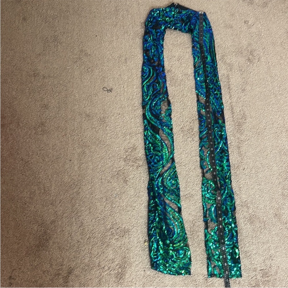 Chaps, Green Sequin, Size Small - image 1